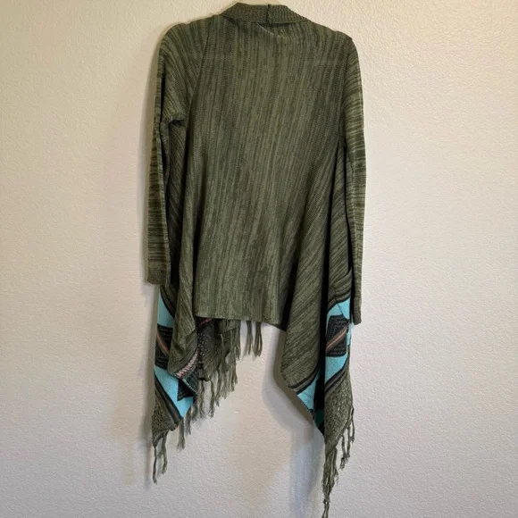 Altar'd State Sage Green Knit Cardigan with Fringe and Pockets - S - Picture 11 of 14